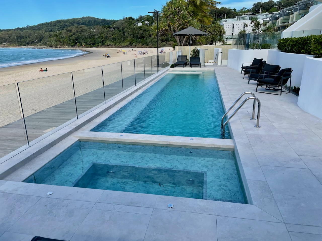 Clean commercial pool maintained on the Sunshine Coast