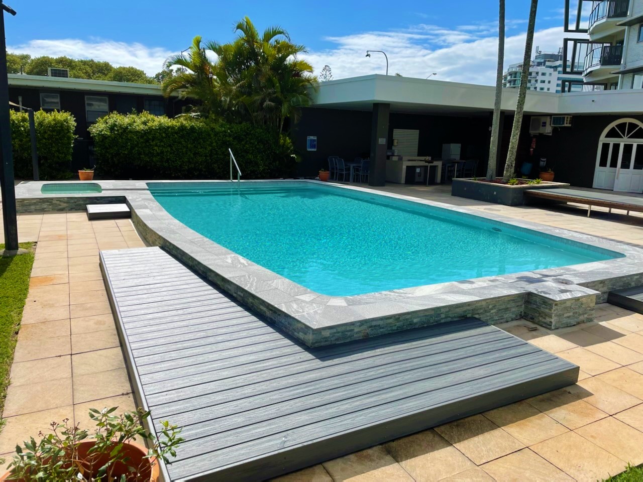 Clean commercial pool maintained on the Sunshine Coast