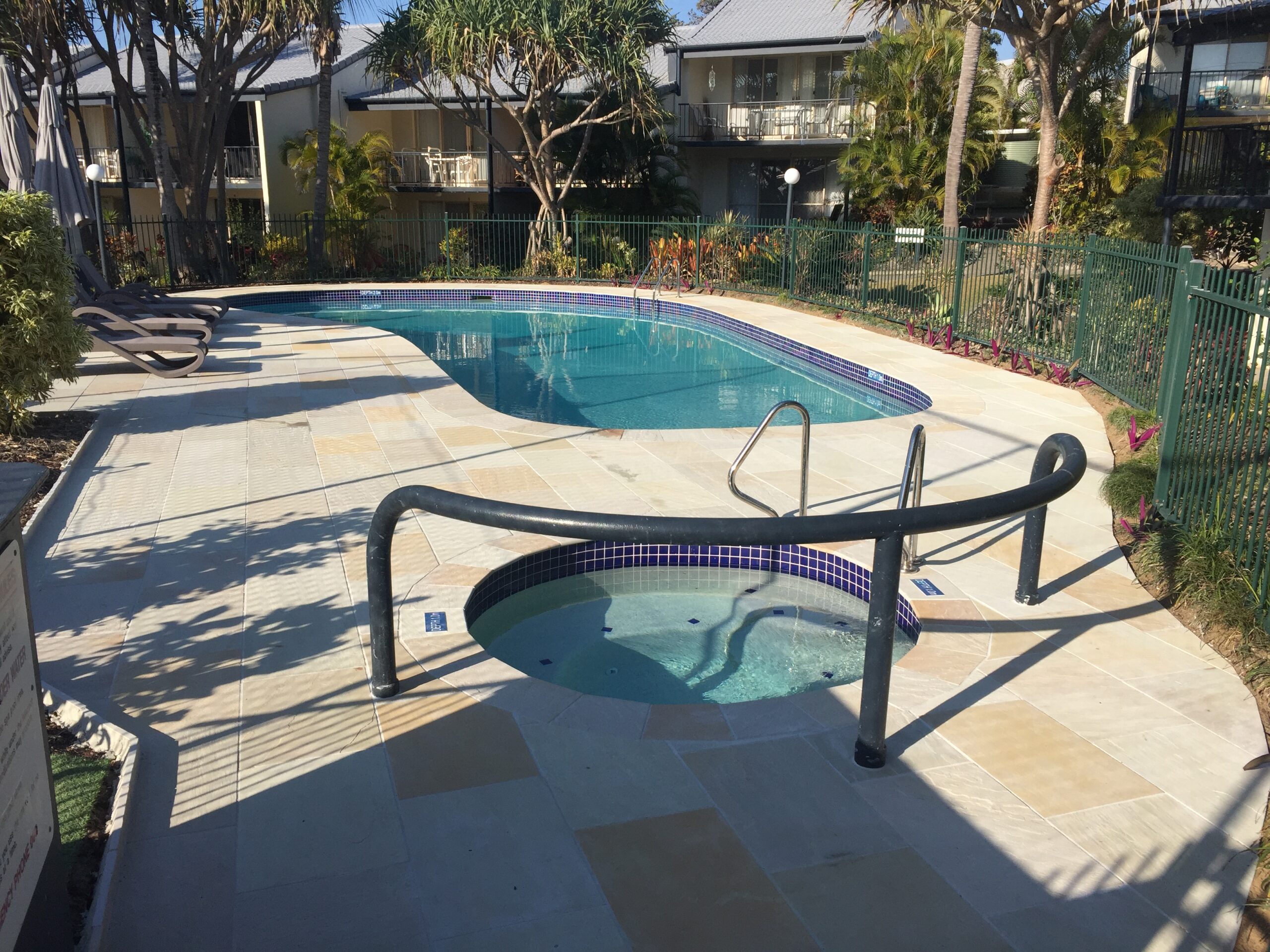 Clean commercial pool maintained on the Sunshine Coast