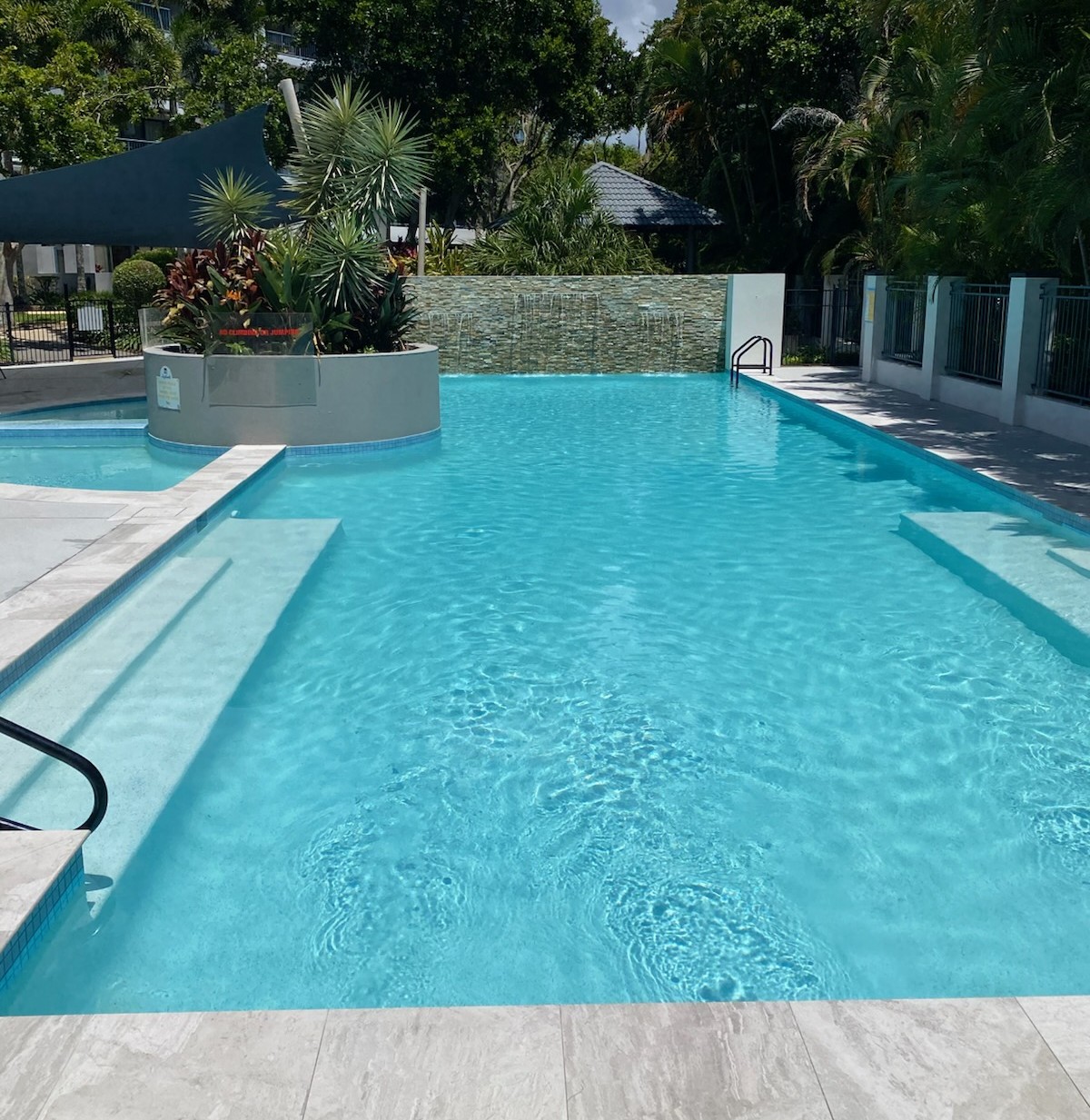 Clean commercial pool maintained on the Sunshine Coast